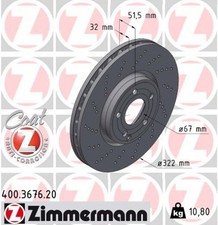 2x ZIMMERMANN Bremsscheibe COAT Z 400.3676.20 für MERCEDES CLS X218 C218 Brake 2x ZIMMERMANN Bremsscheibe COAT Z 400.3676.20 für MERCEDES CLS X218 C218 Brake