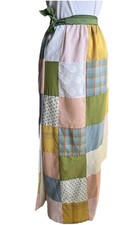 Vintage 1970s Patchwork Wrap skirt, Handmade, Boho, Hippie, Maxi, Multicolor