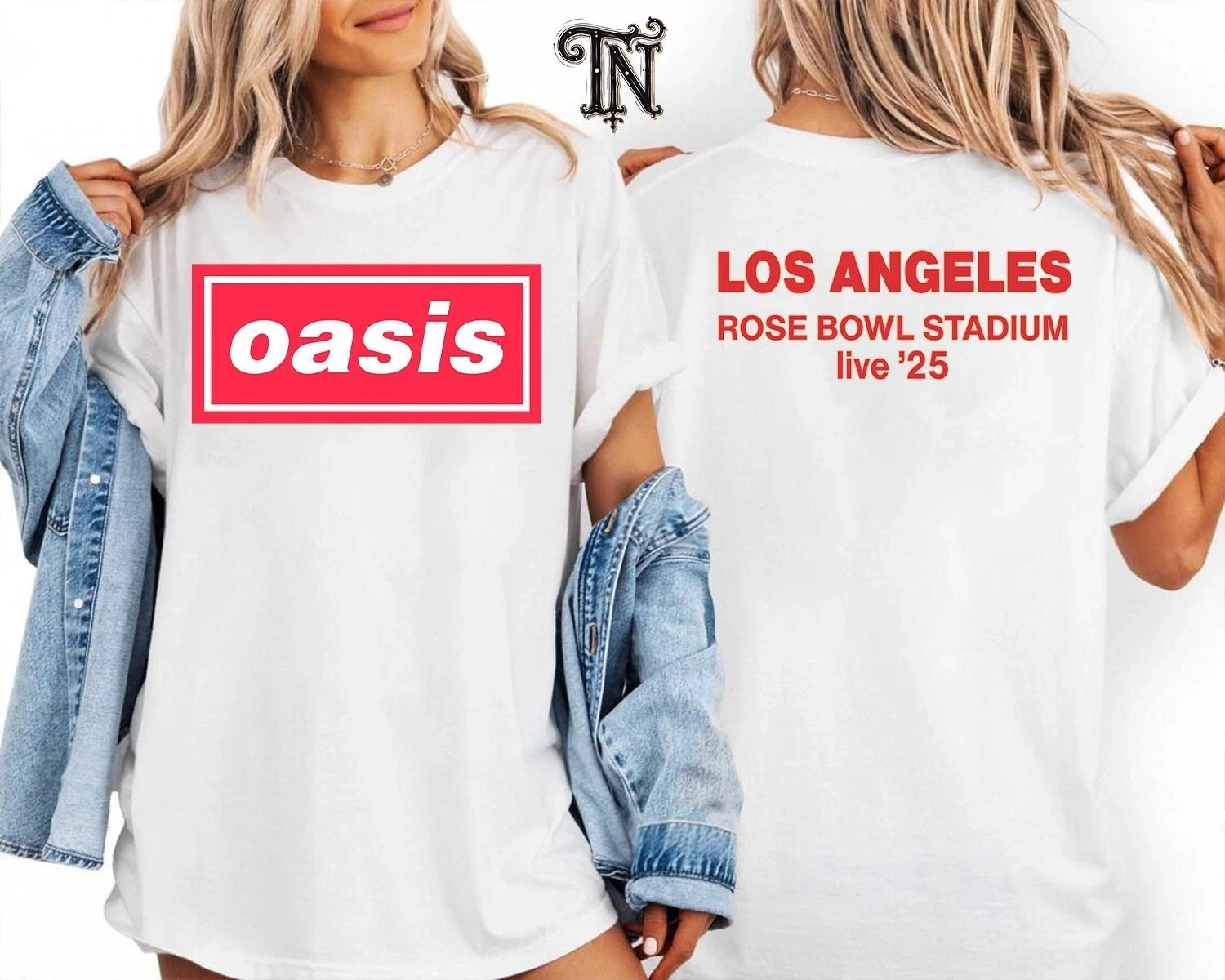 Oasis Live 25 Tour Merchandise Tee In Los Angeles At Rose Bowl Stadium T-Shirt