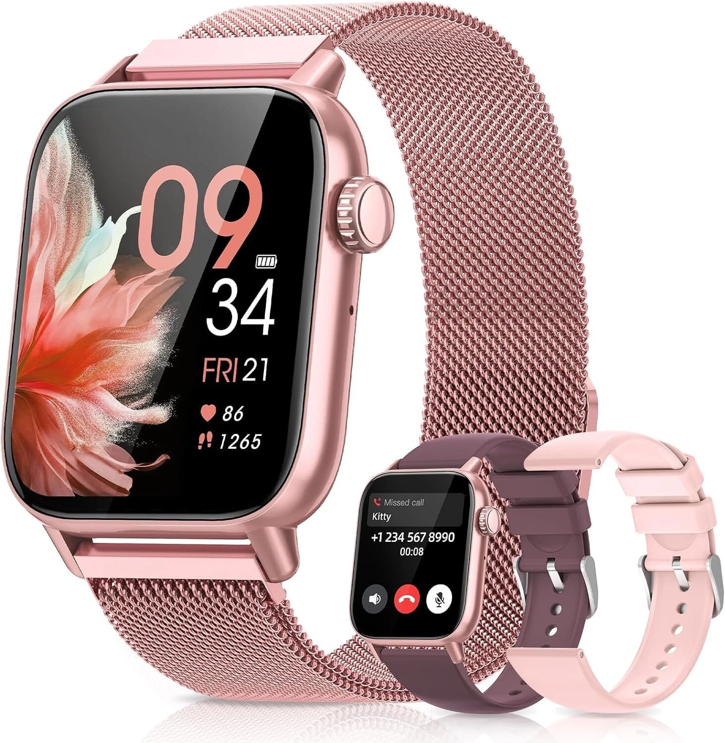 Smartwatch Women with Phone Function Wristwatch Sports Watch Gym for Android IOS