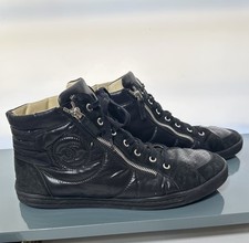 CHANEL/High-top sneakers/43/Black vintage