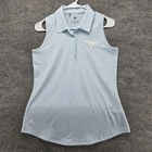Adidas Polo Shirt Womens Small Blue Sleeveless Performance Golf Horse Logo