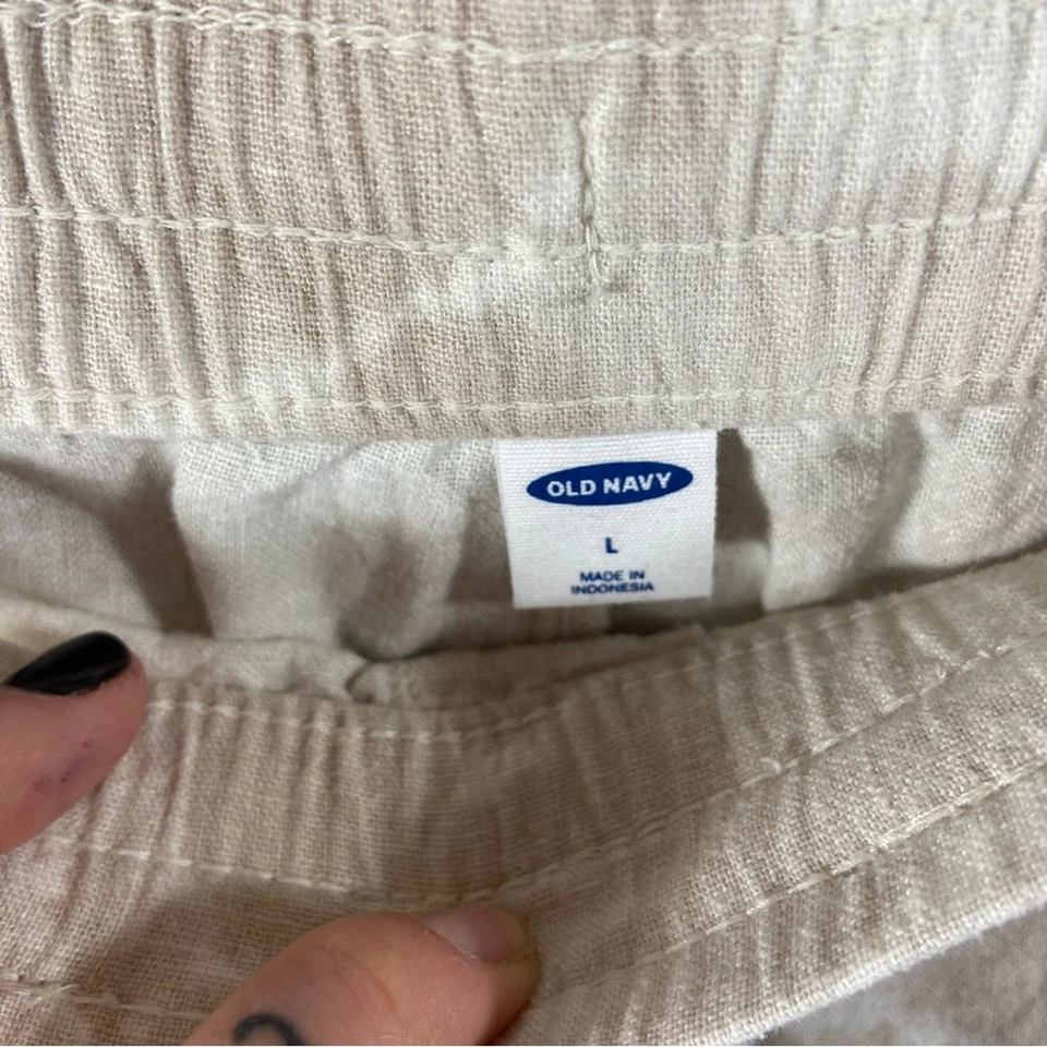 Старый темно-синий женщин льняной смеси шорты большой прибрежный пляжный нейтральный галстук краситель отпуск - Изображение 2 из 4