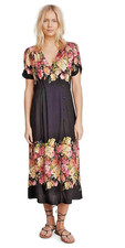Free People Jaime woman Sz S Floral buttoned down middle high split shift dress