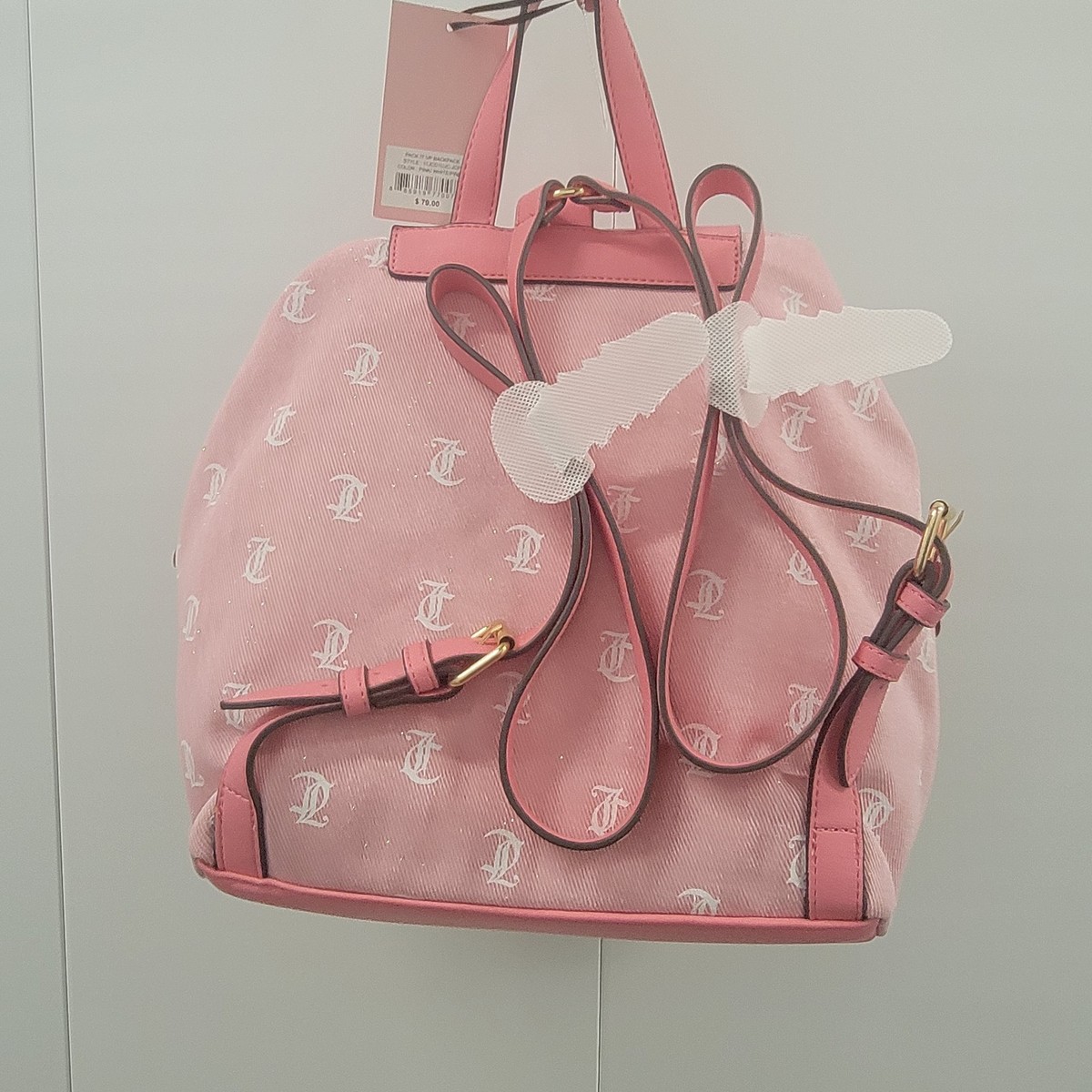NEW! Juicy Couture Pink & White Glitter “Pack It Up” Multi 