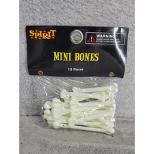 Spirit Halloween Mini Bones, 18 Pieces, Glow in the Dark, Halloween Decor