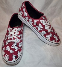 Zapatillas Vans Disney Para Mujer Talla 10.5 101 Dálmatas Rojo Cachorro Tela Parte Inferior