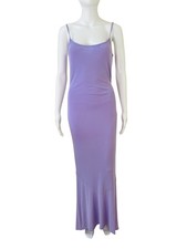 Y2K Vintage Lilac Maxi Dress Viscose Made in USA Fashion Elegant Purple Small