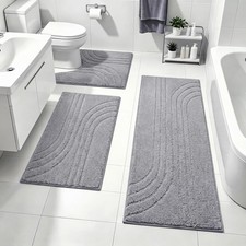 Bathroom Rug Set 3 Piece,Ultra Absorbent Quick Dry Bathroom Mats | Microfiber