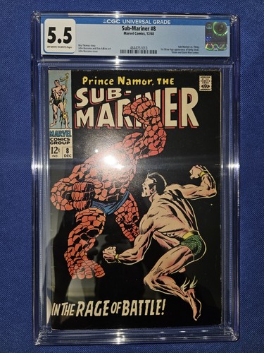 🔥 Sub-Mariner #8 (1968) CGC 5.5 ✨ Namor vs Thing Battle Key Silver Age
