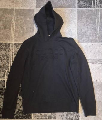 GUESS Herren Hoodie Pullover Schwarz Gr. L Langarm mit Logo und Kapuze