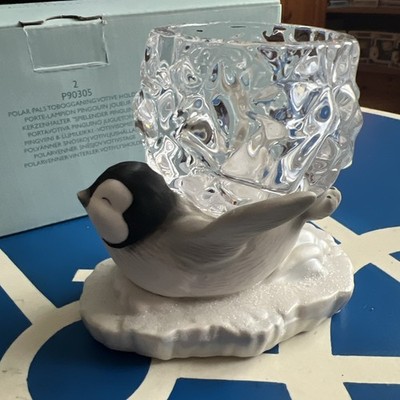 PartyLite Pinguin P90305 Kerzenhalter Keramik Weihnachten Deko Figur