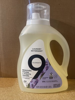 9 Elements Liquid Laundry Detergent, Lavender Scent 65 Fl. Oz.
