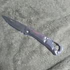 Stainless Steel Folding Pocket Knife Silver Straight Edge Lanyard Hole 3.3in — photo 2