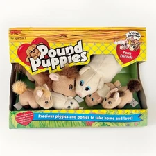 Vintage New Old Stock Pound Puppies Precious Ponies and Piggies Set Farm Friends