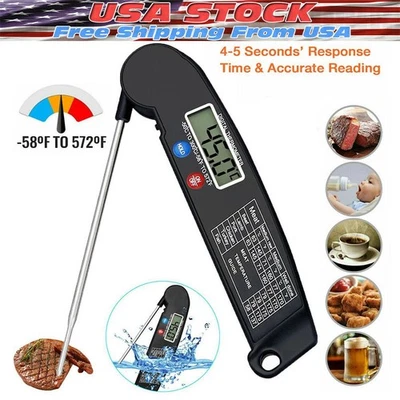 Instant Read Digital Meat Thermometer For Kitchen Food Cooking BBQ Grill Smoker - Image 1 of 4