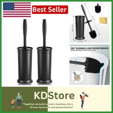 Elegant 2-Pack Black Toilet Brush  Holder Set   Deep Clean  Space-Saving De...