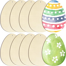 Large Size 7" Wooden Easter Ornaments to Paint, Egg Wooden DIY Blank Unfinished