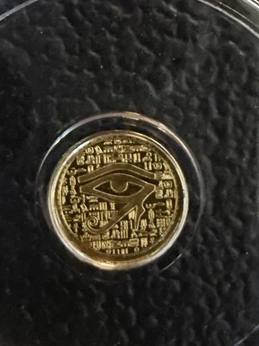 Egyptian Style 1/500th Oz .999 Fine Gold Round Coin Eye Of Ra - In Capsule