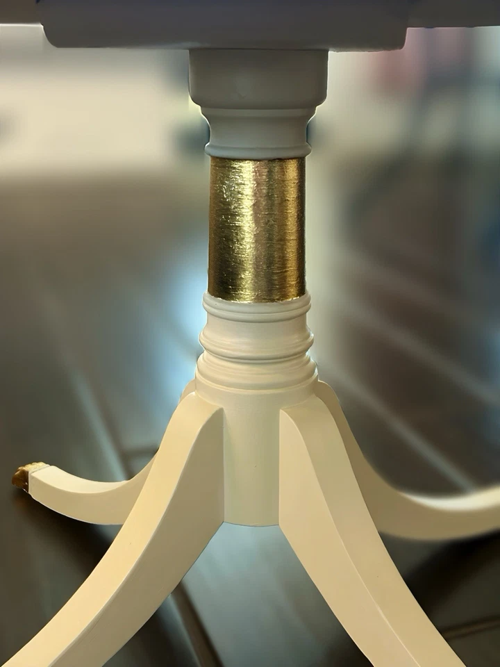 修饰复古茶几/床头柜面霜带金叶口音,金脚 — 第 3/4 张图片