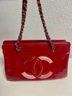 Chanel Red Lipstick Color Patent Leather Tote Bag, Vintage & Good