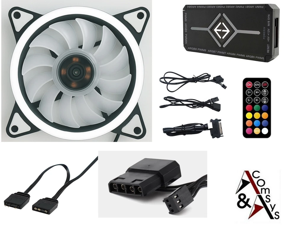 1-10x 120mm LED ARGB/RGB Case Fan Set Gehäuse Lüfter Aura Computerlüfter 5V Asus