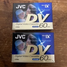 JVC DV 60 Mini DV 60 Minute Digital Video Cassette Tape DVM60 2 Pack - Sealed. 