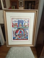 RAPHAEL ABECASSIS "PURIM" SERIGRAPH ON PAPER H/S & NUMBERED COA