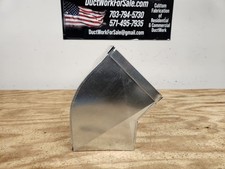 45° elbow 8"x20" to 8"x20" with 4"x4" throat manufactured from 26 gauge metal 