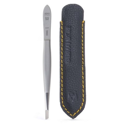 Slanted Tweezers in Leather Case - Made in Solingen Germany
