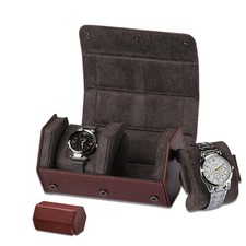 Luxury Watch Roll - Leather Travel Watch Case, Portable Watch Box 2 Watches,C...