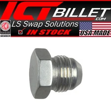ICT Billet -8AN Flare Plug Male Nut 8 AN Block Off Cap Fitting Bare
