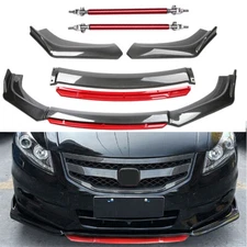 Front Bumper Lip Splitter Spoiler Body Kit Carbon Fiber Rods For Honda Accord/