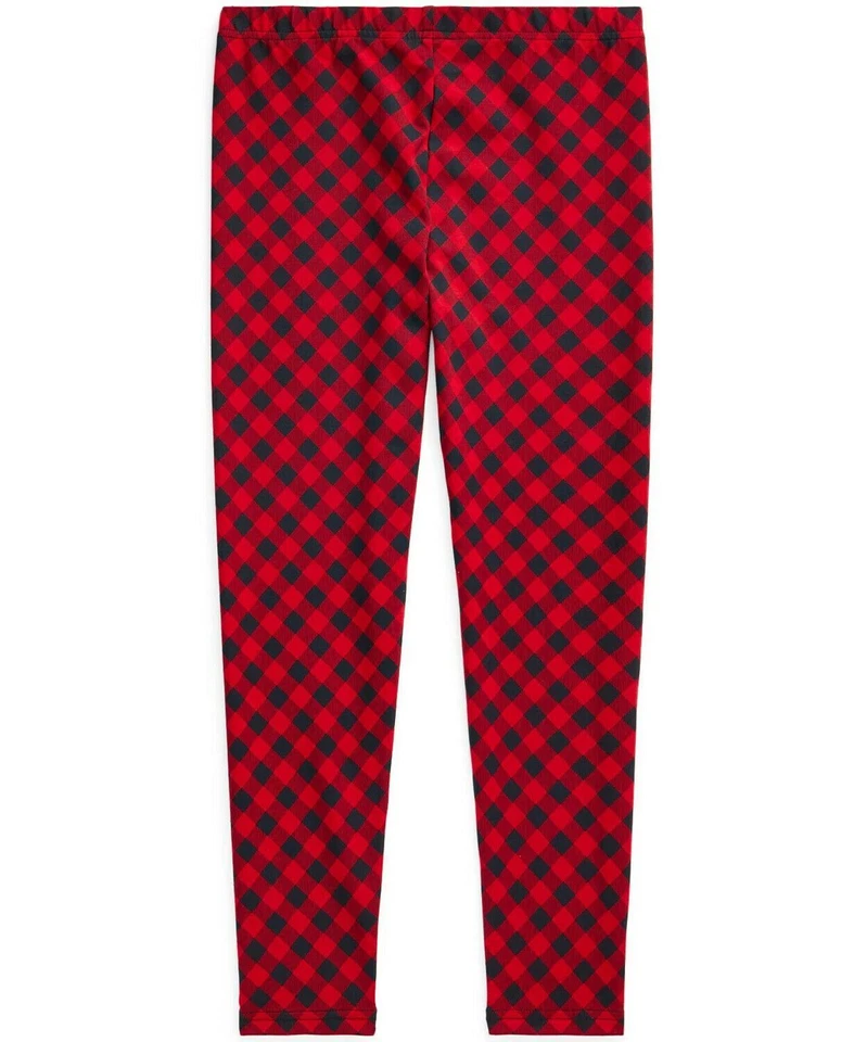 Polo Ralph Lauren Leggings Buffalo Check Elastizado Jersey en Rojo Negro Niñas Grandes 7 Foto 3 de 4