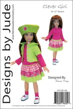 Clever Girl Doll Clothes Sewing Pattern for 12" Senson Dolls