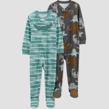 Carter's Just One You Toddler Boys' 2pk Gator Footed Pajama - Blue/Brown 5T