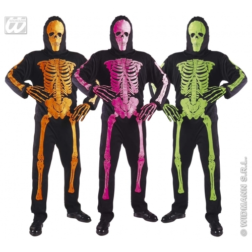 HALLOWEEN CARNEVALE COSTUME VESTITO SCHELETRO NEON 3D BAMBINO 5/7 ANNI |  eBay