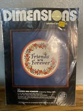 1982 DIMENSIONS Counted Cross Stitch FRIENDS ARE FOREVER Kit New.