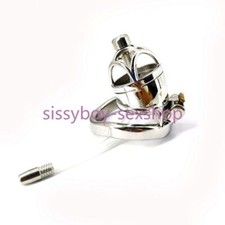 Stainless Steel Male Chastity Cage Metal Men's Locking Belt Restraint Device