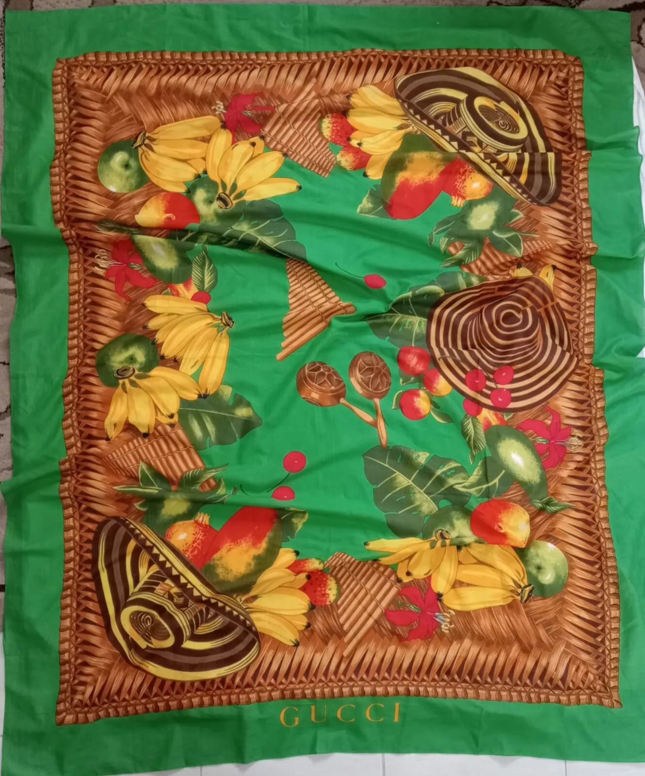 Y# GUCCI écharpe coton paréo 60/45 pouces