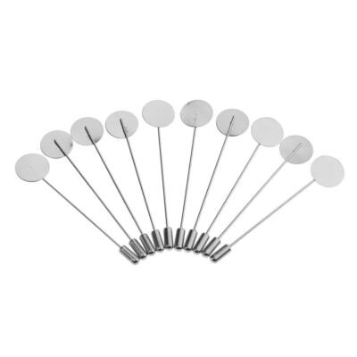 10er Pack Runde Leere Tablett Pad Aufkleben Anstecknadel Stick Brosche Pin Anzug Smoking