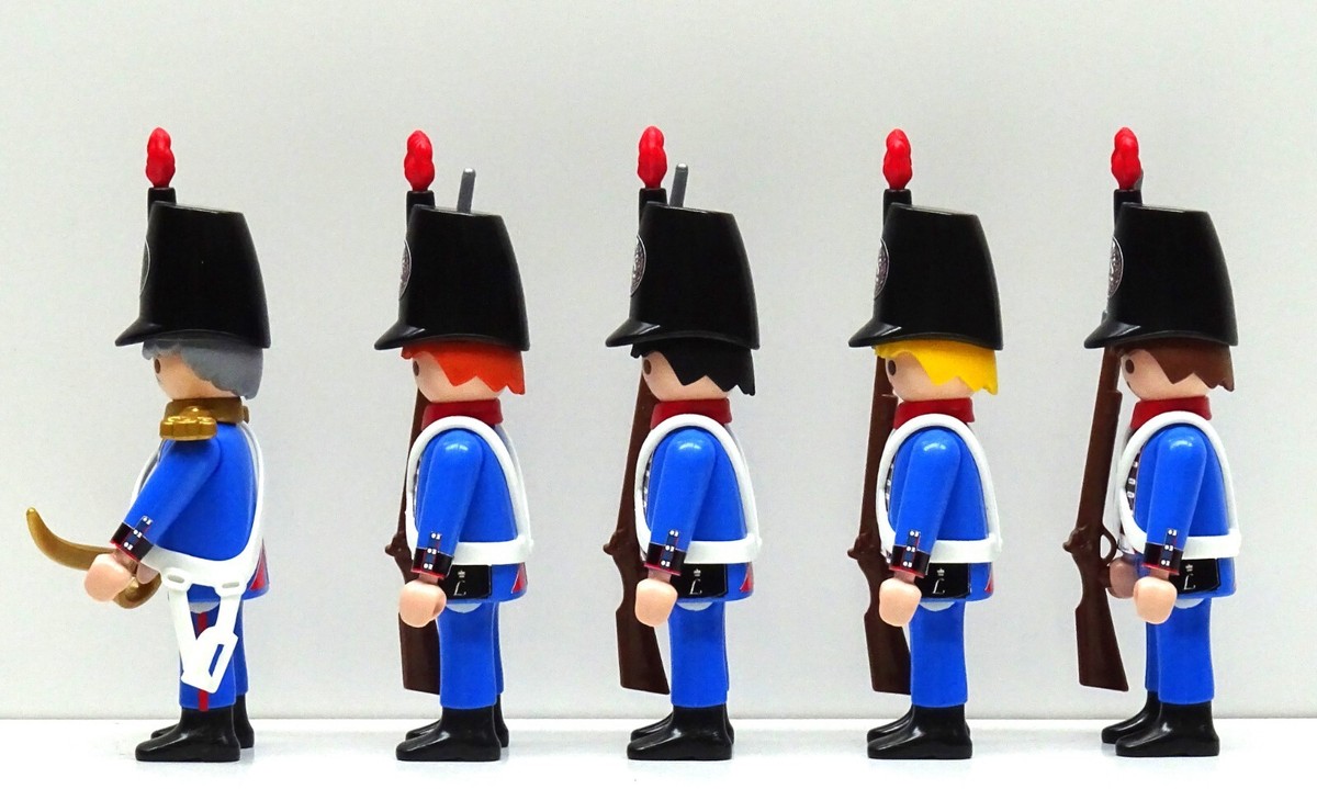 5 X Garde Hussard Dragon Soldat Braun Gris Playmobil Pour Napoleonic Custom RAR