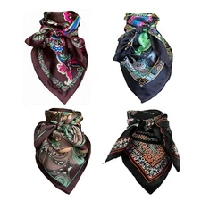 Wyoming Traders Charmeuse Wild Rag 34 Inch Silk Scarf Bandana 