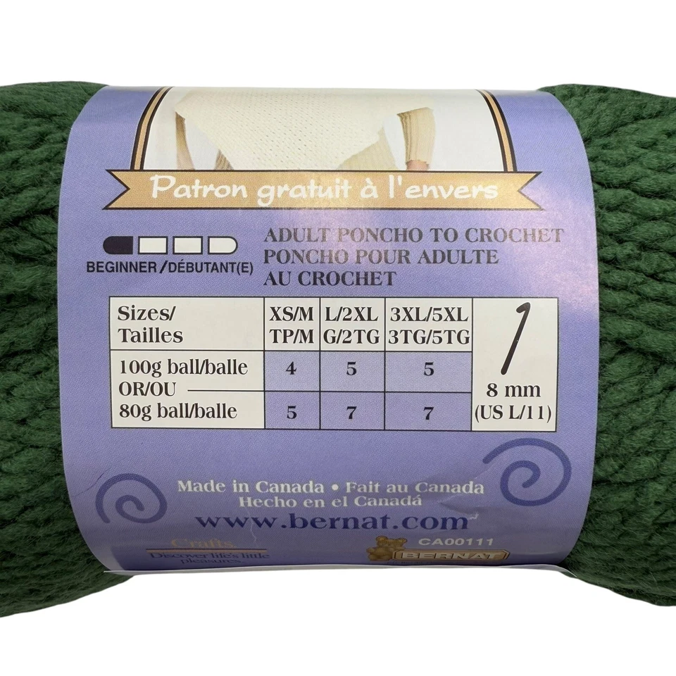 Bernat Softee Chunky Med Sea Green 3.5oz 100g Acrylic Lot Of 9 Skeins NEW - Image 3 of 4