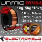 5Kg UNIMIG ER70S-6 MIG Welding Wire Mild Steel .6Mm .8Mm .9Mm Gas Shielded Spool
