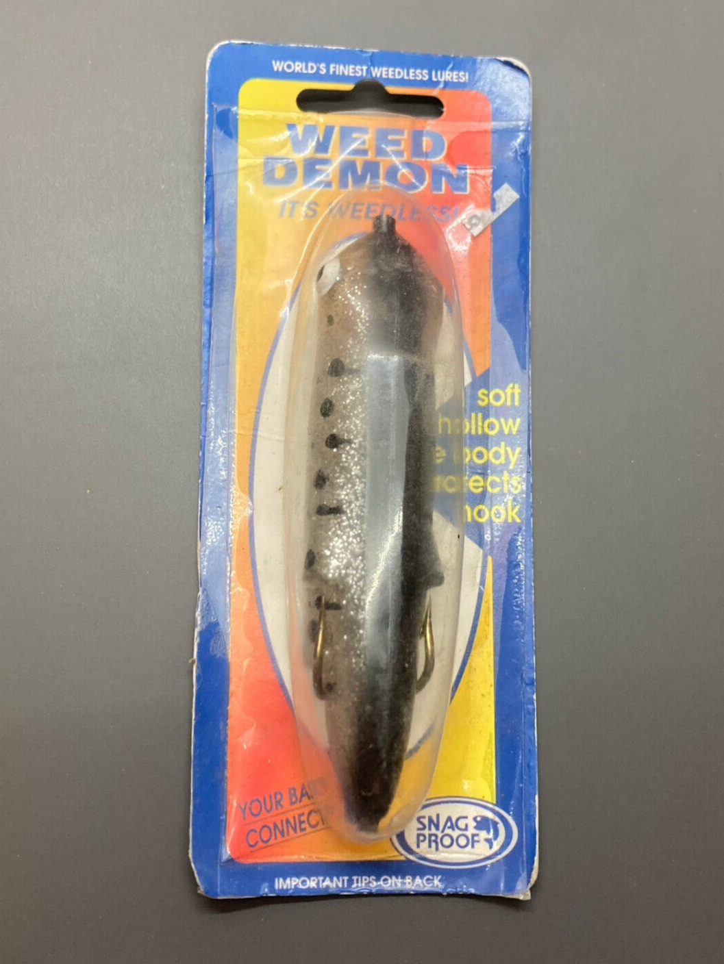 Vintage Snag Proof Weed Demon Fishing Lure Black Shad #8008 - New in Box