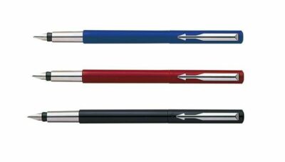 Parker Vector CT Chromblende Tintenfüllfederhalter fein schwarz blau rot Gehä...