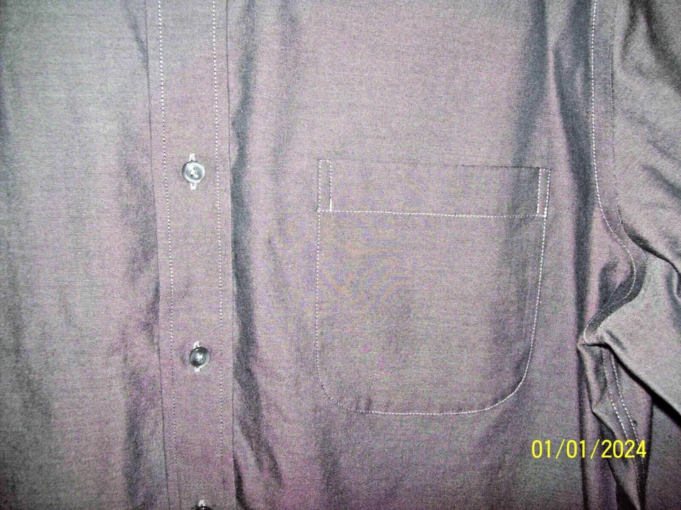 Camisa de Vestir GRIS OSCURO CROFT & BARROW PINPOINT Talla 17 36 100% Algodón SIN PLANCHAR Foto 2 de 4