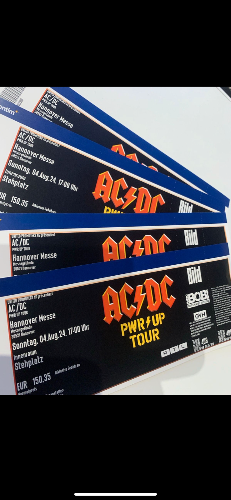 ac dc tickets hannover 4.8.24 1-4 Tickets | eBay.de