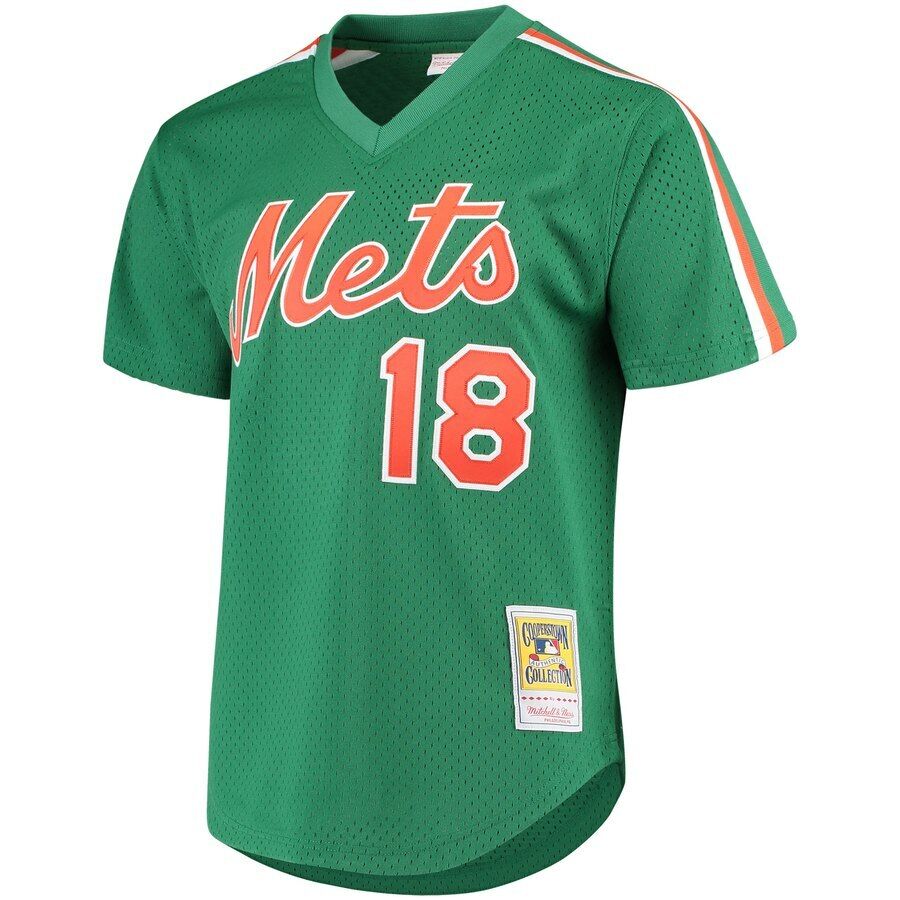 MITCHELL & NESS Green New York Mets #18 Strawberry BATTING MITCHELL & NESS Green New York Mets #18 Strawberry BATTING